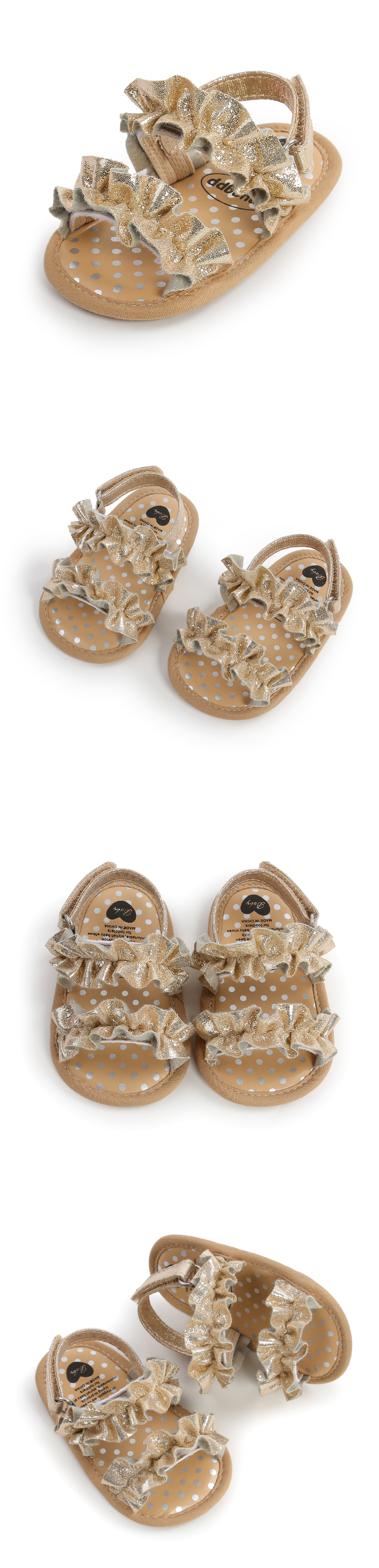 Sandales bébé à bordure en dentelle 3