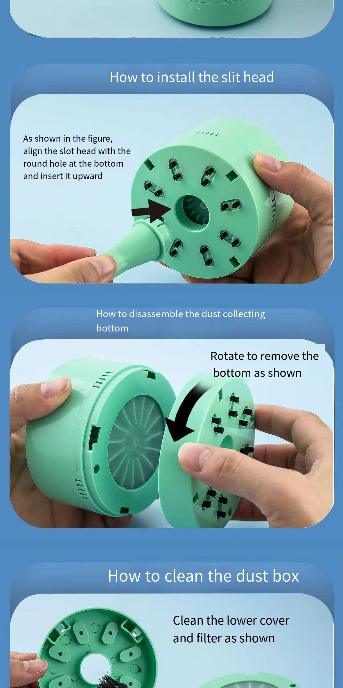 Desktop Vacuum Cleaner in Action