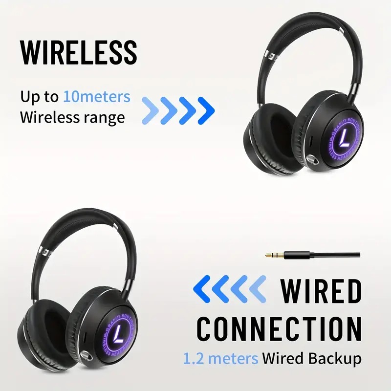 Casque Bluetooth supra-auriculaire sans fil noir