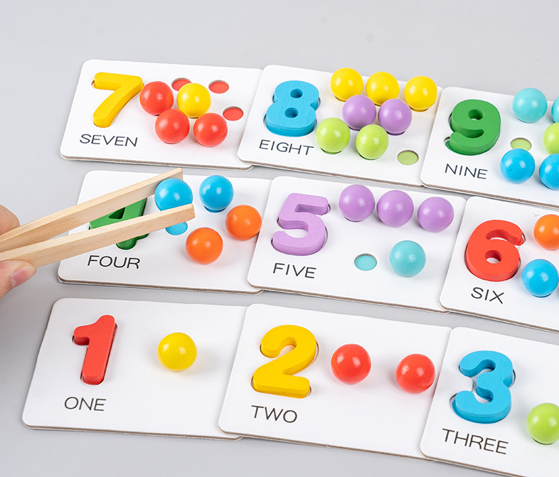 Montessori Math Teaching Aids Clip Beads: Children's Toys for Fine Motor Skills