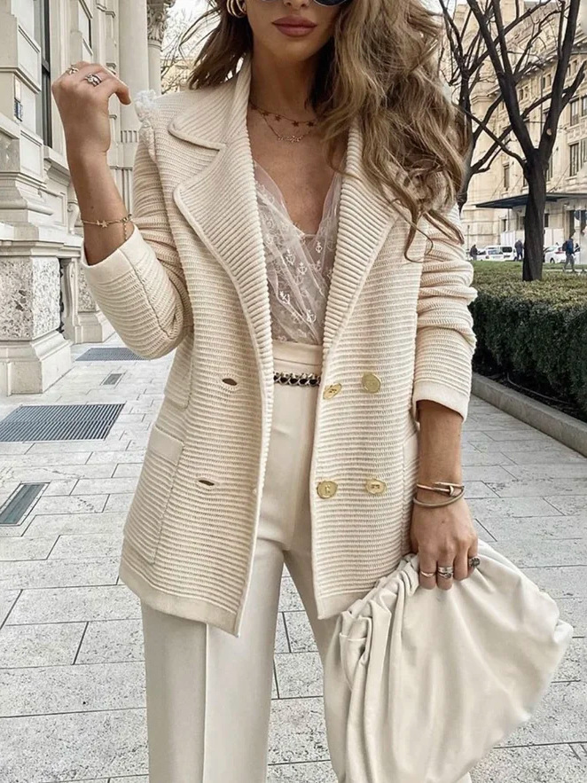 Loose Double-Breasted Women's Suit Jacket
