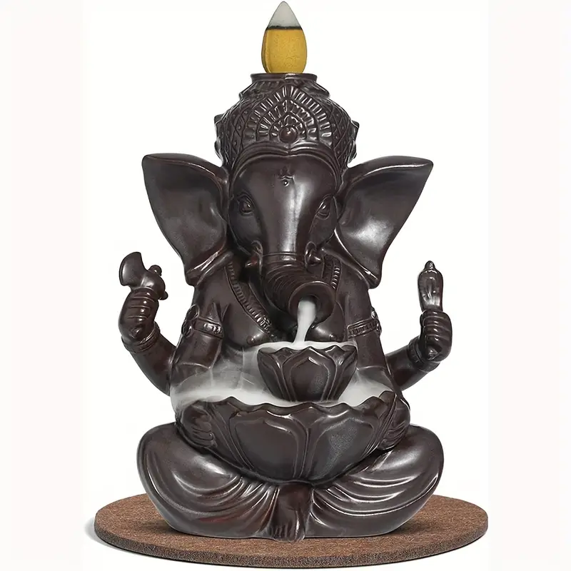 1 pç queimador de incenso cascata cerâmica backflow incensário porta-incenso aromaterapia ornamento elefante decoração para casa ioga meditação relaxamento detalhes do presente de escritório 1