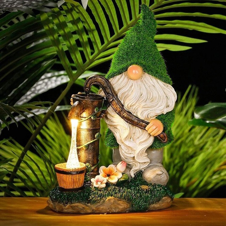 Solar Lamp Resin Handicraft Garden Decoration Image 3
