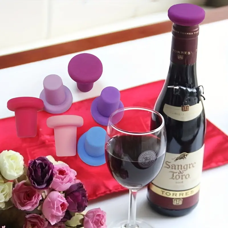 Variety of silicone wine stoppers