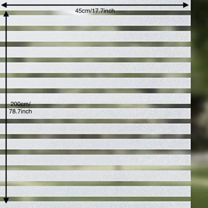1pc privacy window film frosted stripe window glass films non adhesive static cling window stickers for meeting room home office details 12