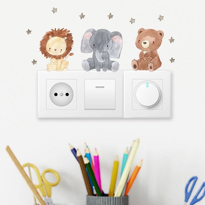 Cute Smiley Face Cartoon Animal Switch Sticker 5