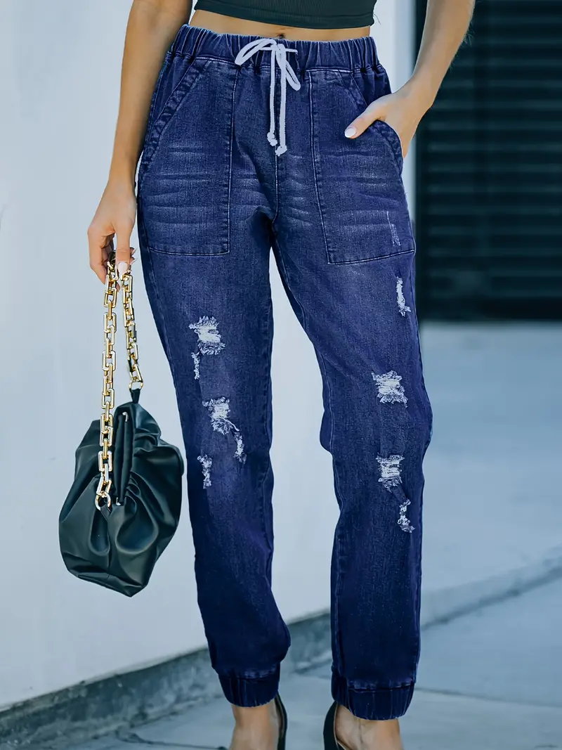 Stylish Blue Denim Joggers