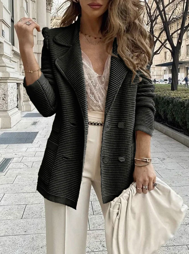 Loose Double-Breasted Women's Suit Jacket