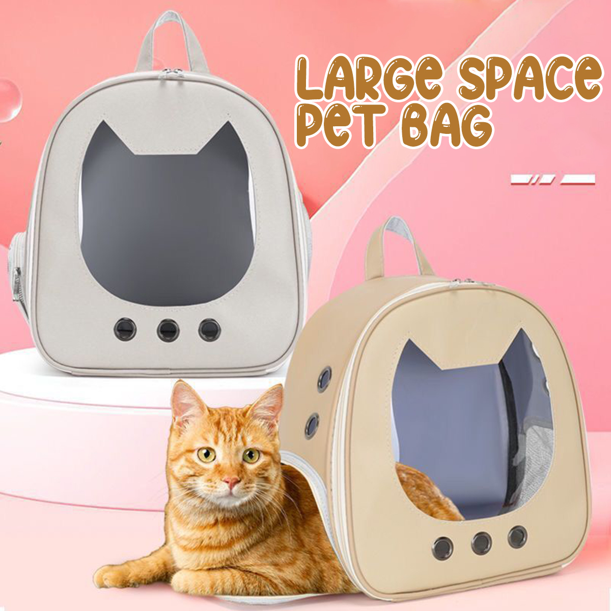Bolsa de transporte para gatos de color caqui