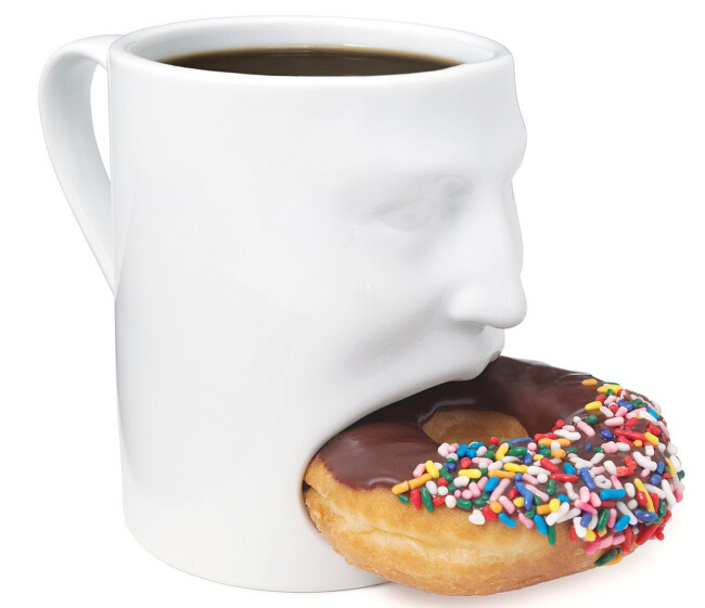 Pie Eating Mug Face Ceramic Coffee Mug
