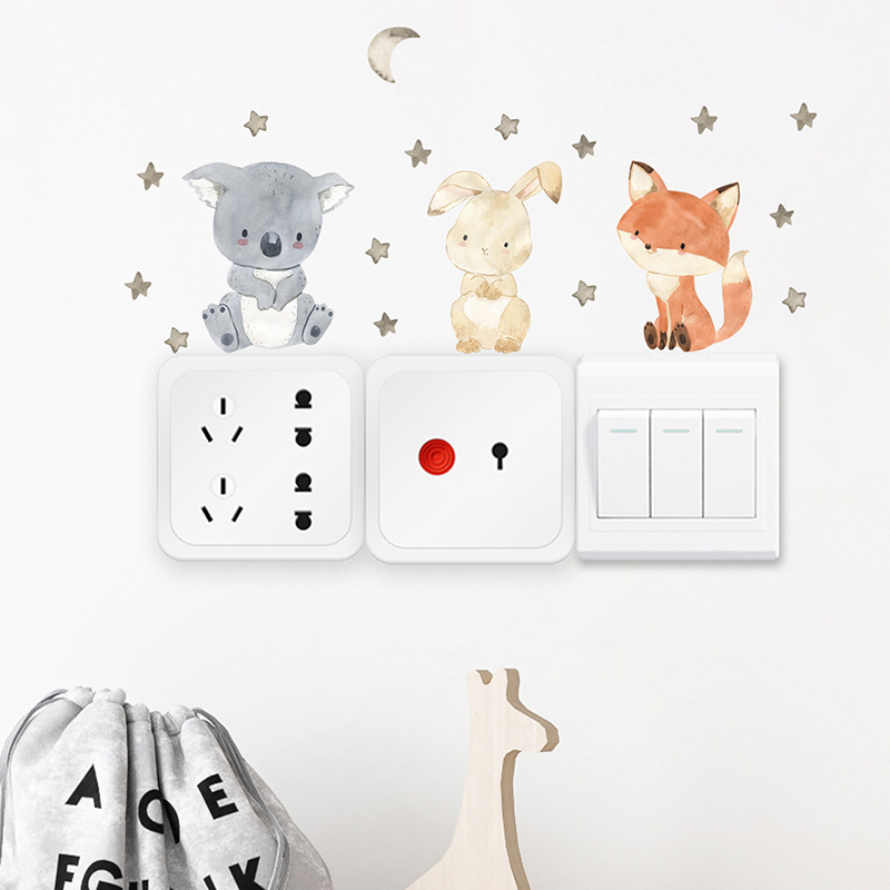 Cute Smiley Face Cartoon Animal Switch Sticker 4