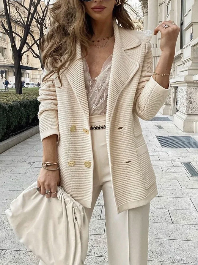 Loose Double-Breasted Women's Suit Jacket