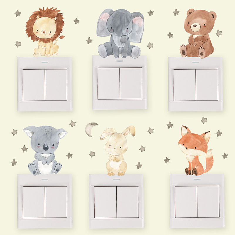 Cute Smiley Face Cartoon Animal Switch Sticker 7