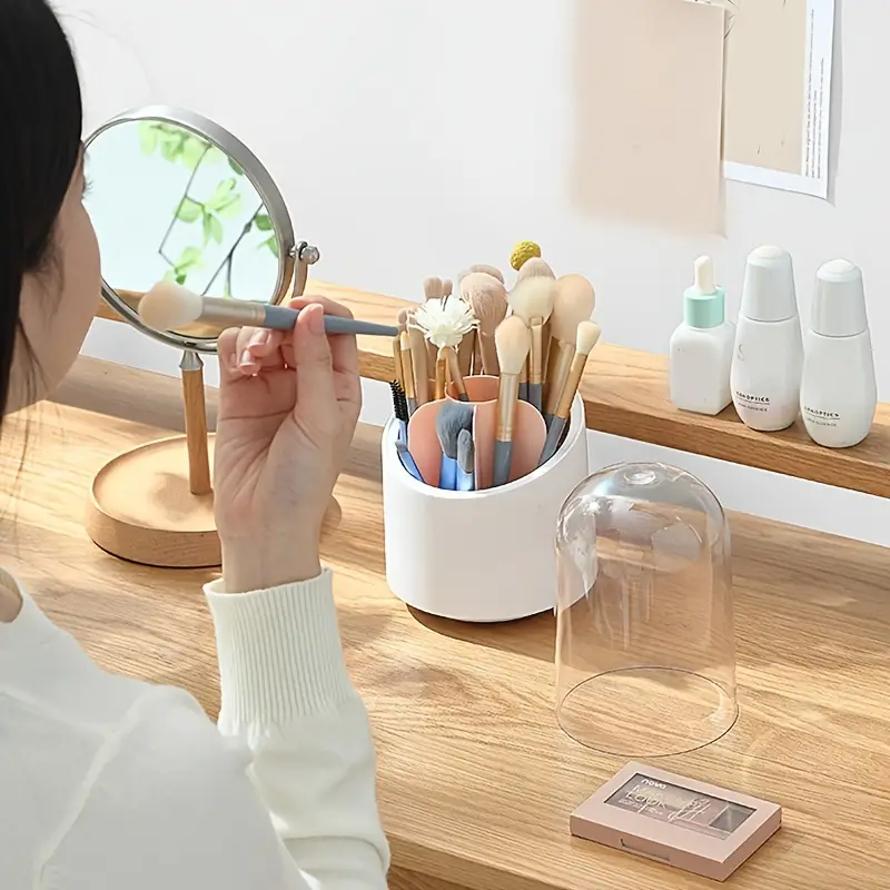 Rotating Storage Box - White With Lid