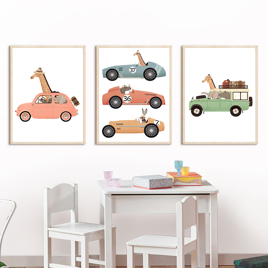 Animal Car Travel Painting
