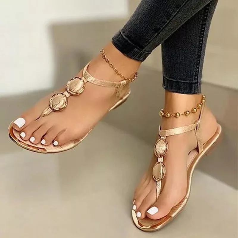 Stylish metal decoration on Summer Sandals