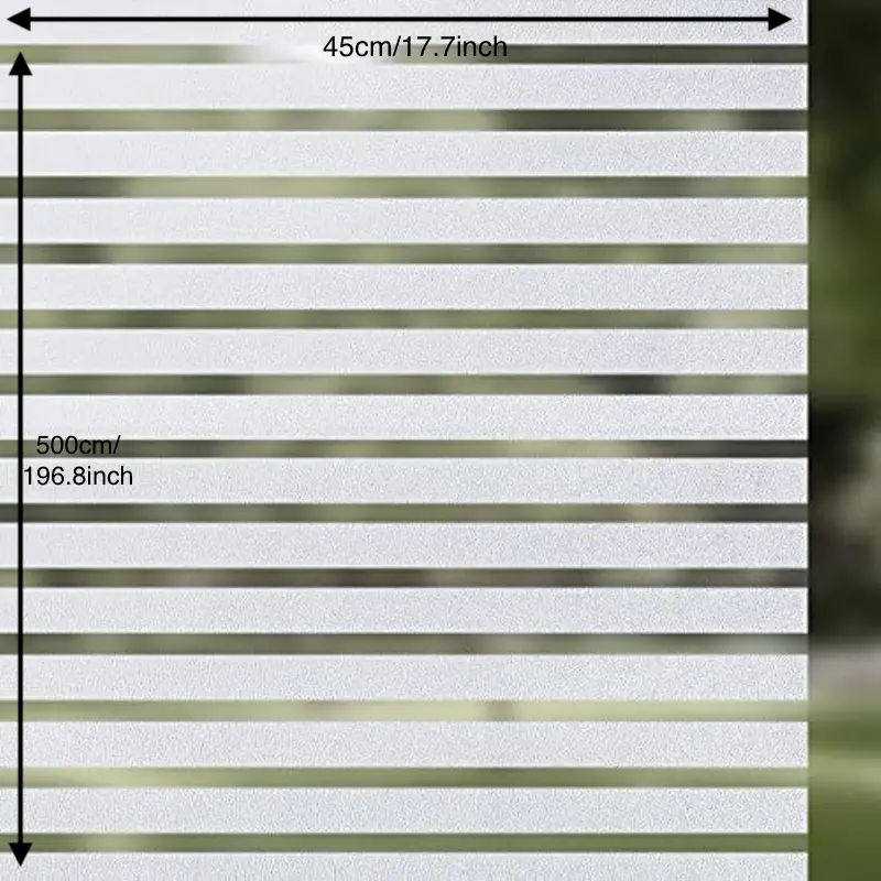 1pc privacy window film frosted stripe window glass films non adhesive static cling window stickers for meeting room home office details 11