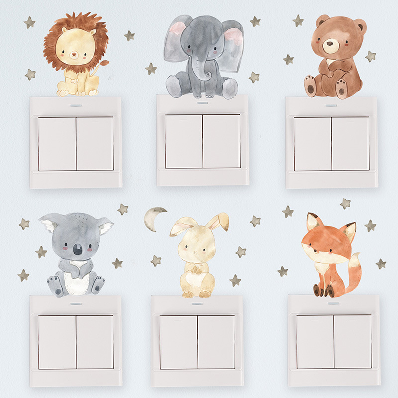 Cute Smiley Face Cartoon Animal Switch Sticker 3