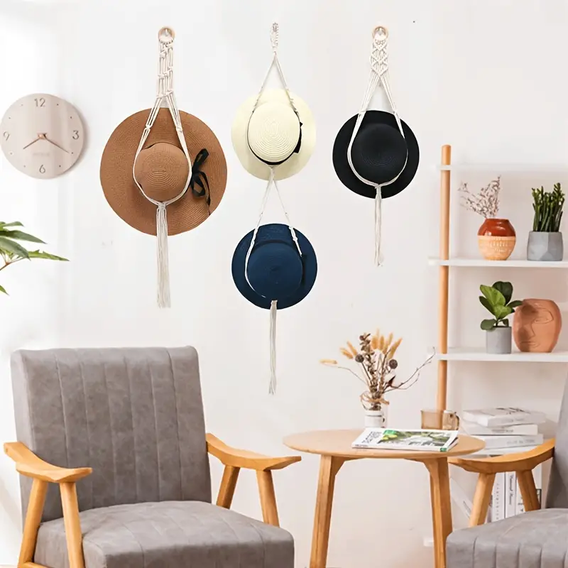 Boho Hat Organizer with Tassels