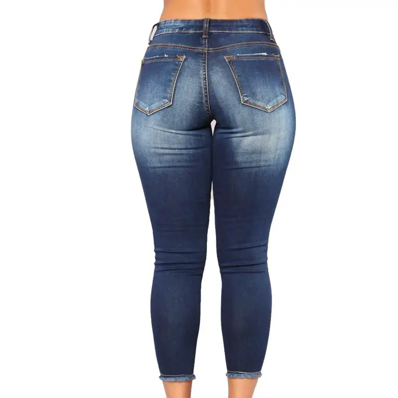 Blue Ripped Skinny Jeans - Image 8