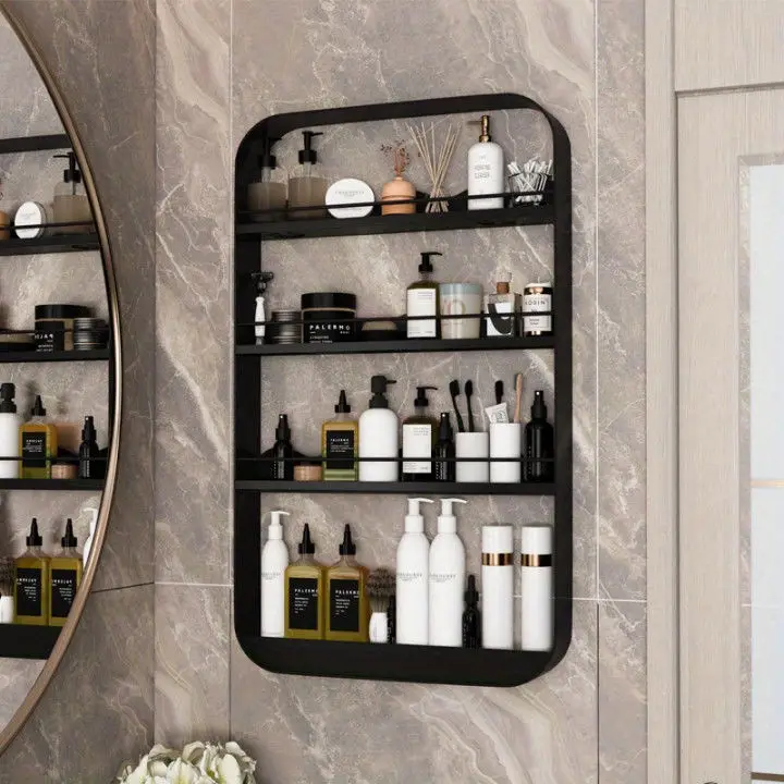 Elegant wall-mounted toilet shelf for bathroom storage