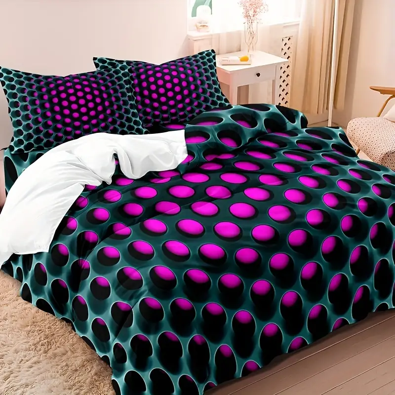 3pcs 3D Dence Hole Printed Duvet Cover Set