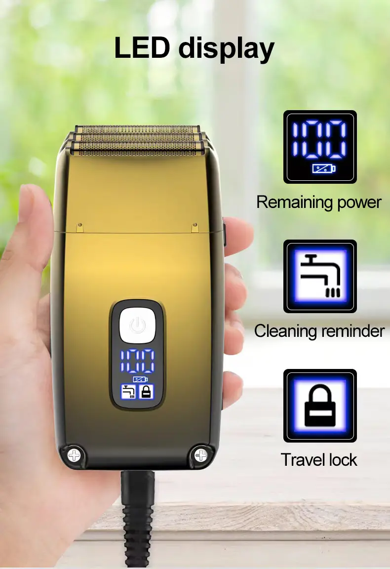 USB Rechargeable 4D Shaver with Titanium Blades - BlueZilla