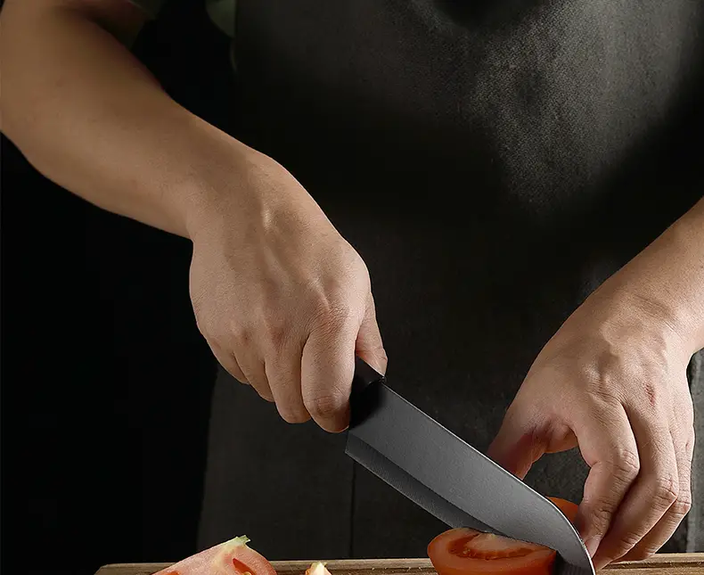 3pcs black blade kitchen knife set