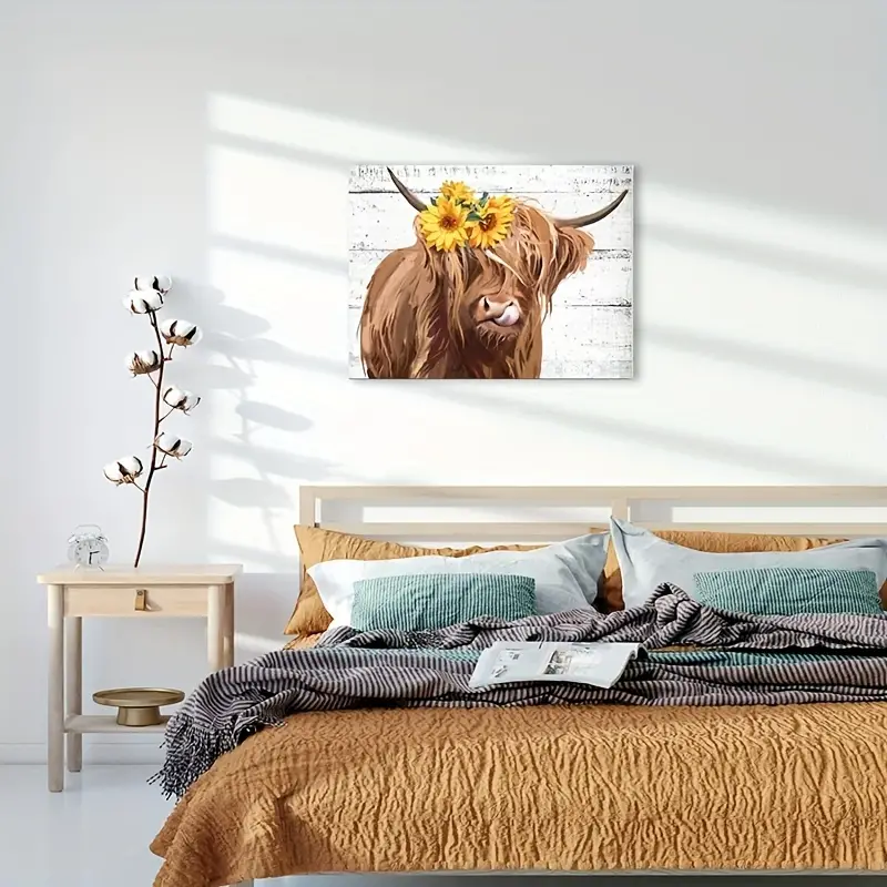 Sunflower Highlands Cow Wall Art 6