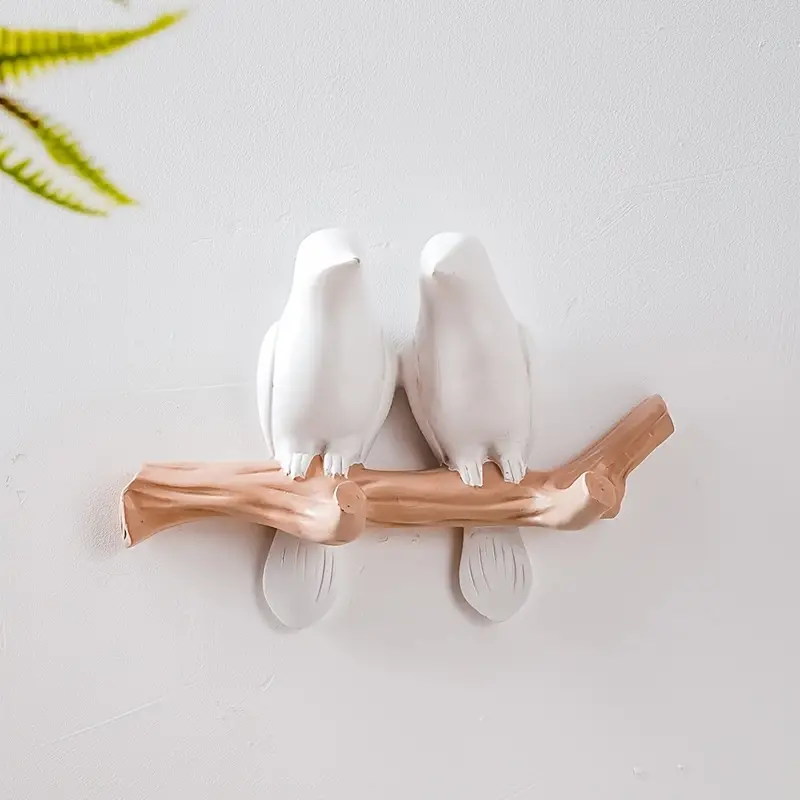 Two Little Birds Resin Decorative Hook Blue