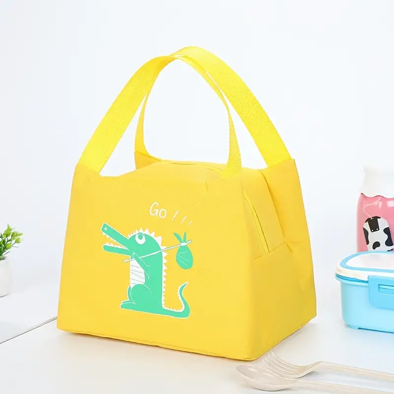 1pc lancheira para mulheres homens portátil bonito animal padrão tote lancheira escola lancheira isolada tote saco térmico reutilizável para trabalho escola piquenique praia ou viagem detalhes 5