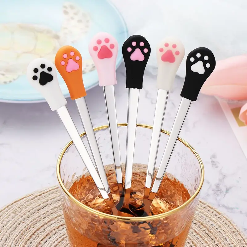 Cat paw stainless steel coffee spoon