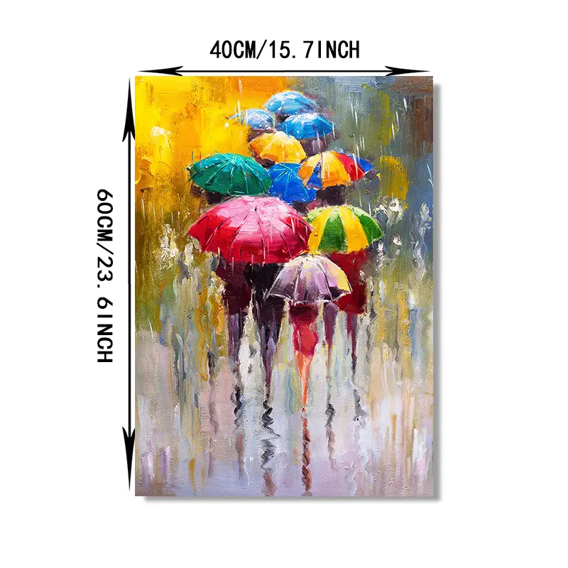 Abstract Man In The Rain Canvas Painting 1
