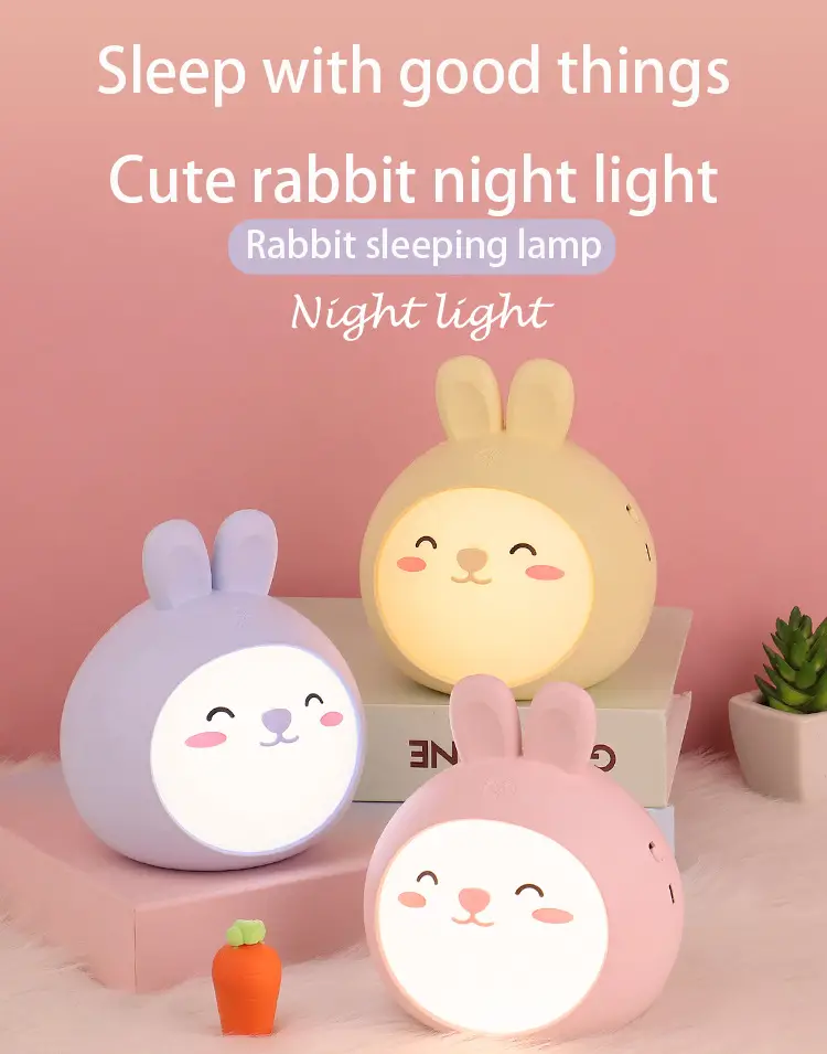 Mini Night Light LED Cartoon Bunny - Blue