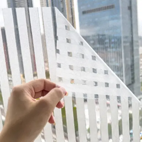 1pc privacy window film frosted stripe window glass films non adhesive static cling window stickers for meeting room home office details 10
