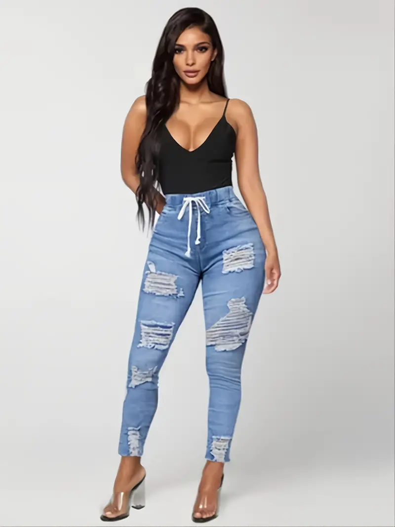 Women's Distressed Denim Jeans