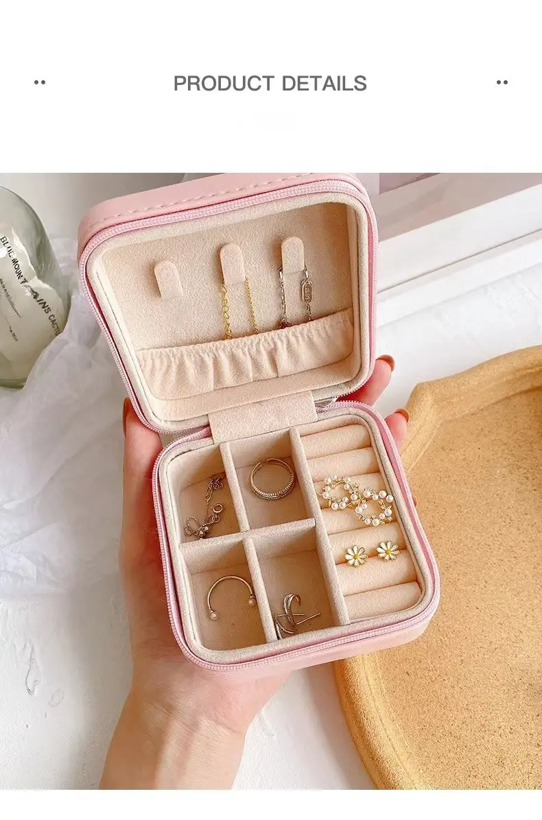 mini jóias viagem caso pequena caixa de jóias viajando jóias organizador portátil jóias armazenamento titular para anéis brincos colar pulseira bangle organizador caixas presentes para meninas mulheres detalhes 0