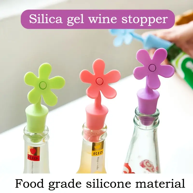 Flower Silicone Wine Stopper - Purple