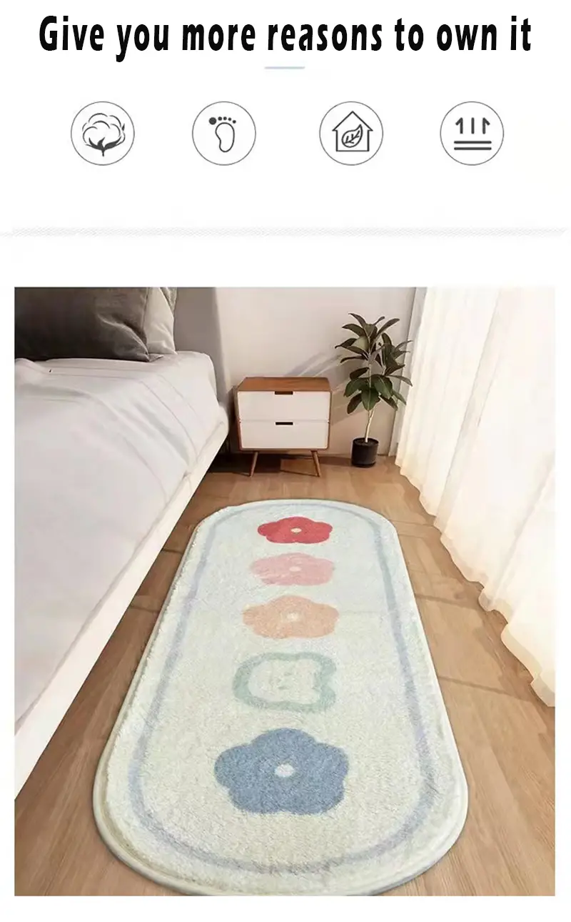 Cartoon Cute Imitation Cashmere Bedside Rug