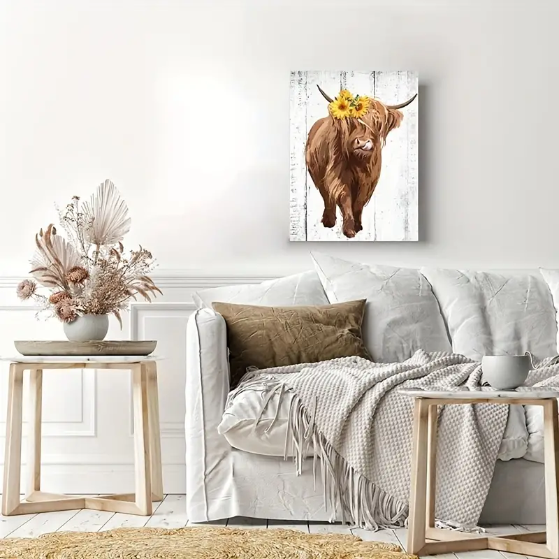 Sunflower Highlands Cow Wall Art 8