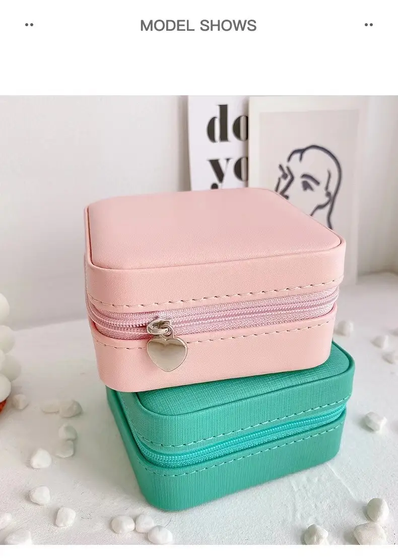 mini estojo de viagem de joias pequena caixa de joias organizador de joias portátil suporte de armazenamento de joias para anéis brincos colar pulseira caixas organizadoras presentes para meninas mulheres detalhes 1