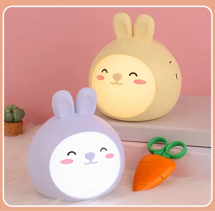 Mini Night Light LED Cartoon Bunny - Yellow