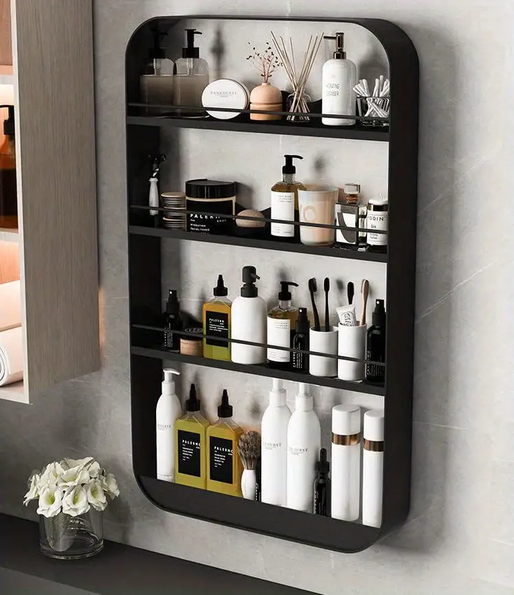 Stylish wall shelf for cosmetics and bathroom essentials