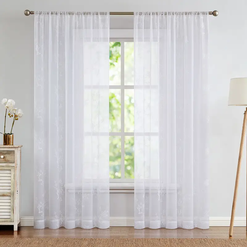 Terrilon Rebecca Embroidered Rod Curtains