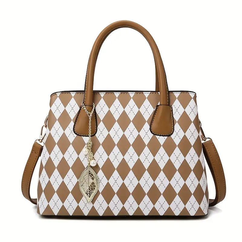 Women's Fashion Diamond Plaid Bag Set - Image 6